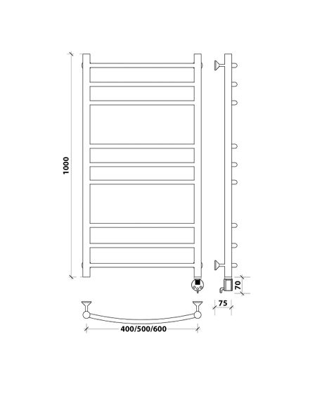 Электрический полотенцесушитель Secado Милан 3 из нержавеющей стали