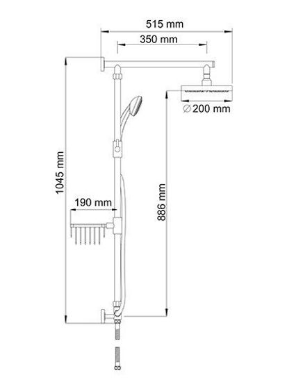 Душевой комплект черный A015-Bl