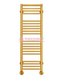 Аврора П20-1- водяной полотенцесушитель с двумя полками, нижнее подключение, цвет золото