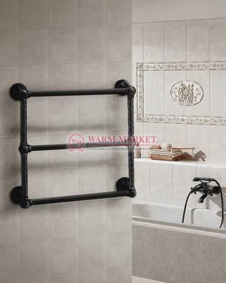 Полотенцесушитель Warmer Vintage в ретро стиле 500х500 мм, 3 перекладины