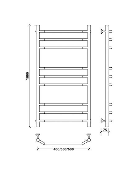 Водяной полотенцесушитель Secado Агата 3 из нержавеющей стали
