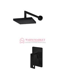 Встраиваемый комплект для душа с верхней душевой насадкой черный A12528-Bl
