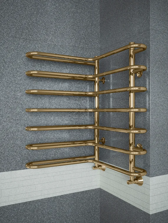 Nika Bronze - угловой полотенцесушитель цвета бронза.