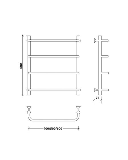 Водяной полотенцесушитель Secado Мерида 1 из нержавеющей стали