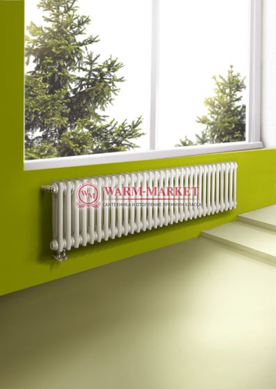 Трубчатый радиатор Dia Norm 2057 двухтрубный, нижнее правое/левое подключение с вентилем