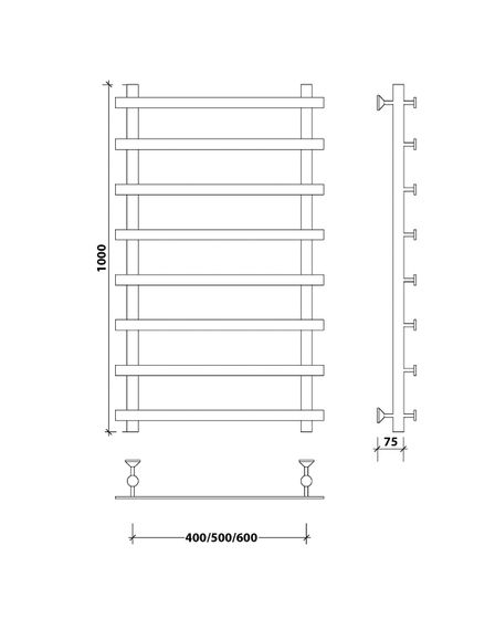 Водяной полотенцесушитель Secado Понтида 1 из нержавеющей стали