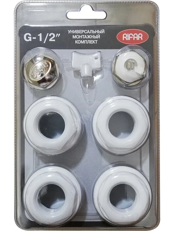 Монтажный комплект для подключения радиатора 1/2, цвета Ral