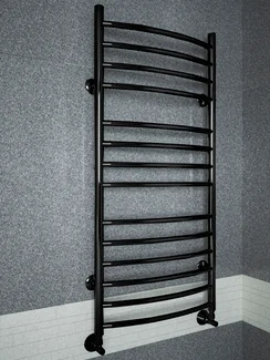 Classic Lux Black 800x500 П10 - черный электрический полотенцесушитель слегка выгнутый вперед