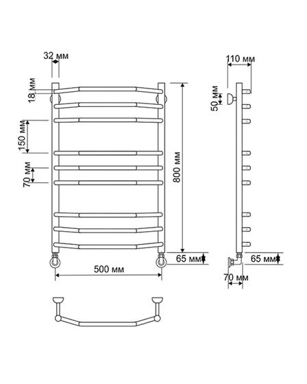 Водяной полотенцесушитель Secado Агата 2 из латуни