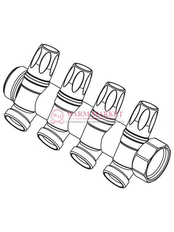 Распределительный коллектор REHAU G1 4 отвода G 3/4