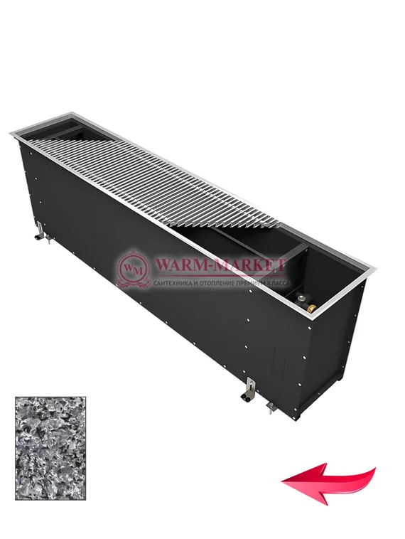 Конвектор внутрипольный Varmann Ntherm Maxi без вентилятора c алюминиевой решеткой, декорированной под гранит