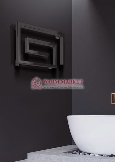 Garmonia R Black-дизайнерский черный полотенцесушитель из квадратного профиля