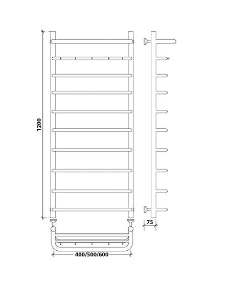 Водяной полотенцесушитель Secado Мерида 1 КСП из нержавеющей стали