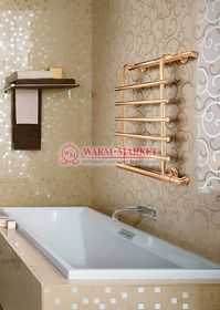 Cascad bronz - бронзовый полотенцесушитель с изгибом, боковое подключение