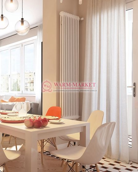 Трубчатый радиатор Arbonia 3200 трехтрубный нижнее с вентилем подключение