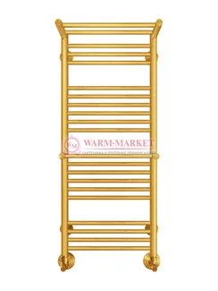 Аврора П20-2 - водяной полотенцесушитель с двумя полками, нижнее подключение, цвет золото