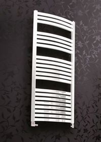 Белый полотенцесушитель Terma Dexter с изогнутыми перекладинами прямоугольной формы