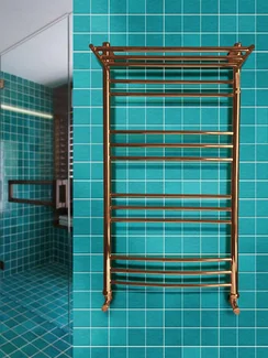 Kombi P Bronze - классический бронзовый полотенцесушитель с греющий прямой полкой