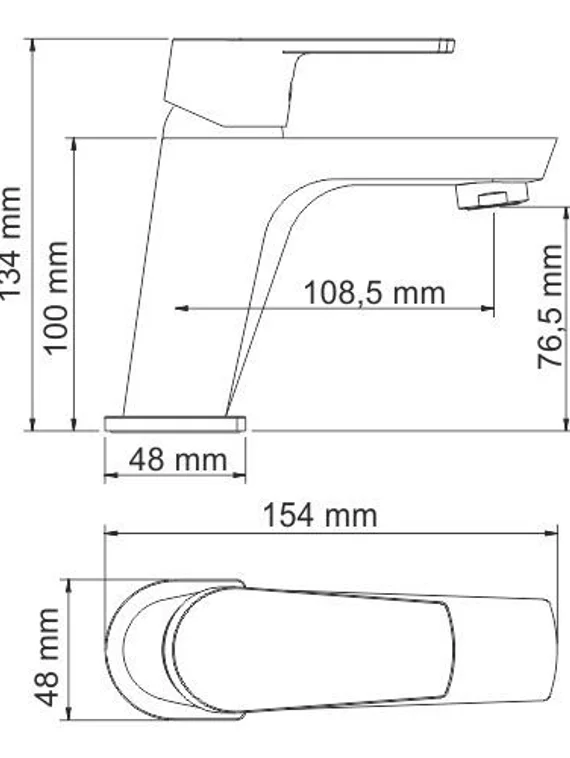 Смеситель для умывальника черный Dill 6103-Bl