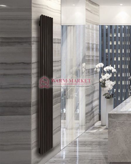 Steel V 40х40 1250 - вертикальный трубчатый дизайн-радиатор, 9 секций