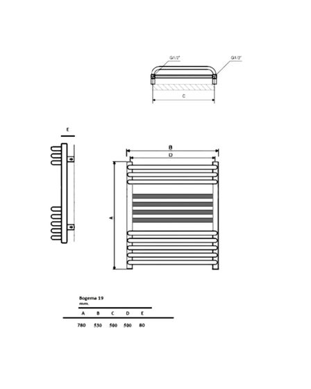 Bogema-19 - водяной дизайнерский полотенцесушитель из нержавеющей стали