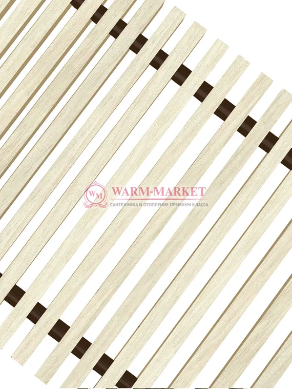 Решетка для внутрипольного конвектора Techno поперечная деревянная шириной 270 мм, цвет светлое дерево