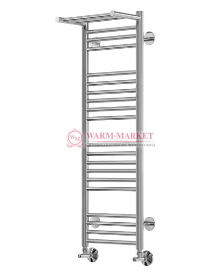 Аврора П20-1 - водяной полотенцесушитель с полкой, нижнее подключение, цвет бронза