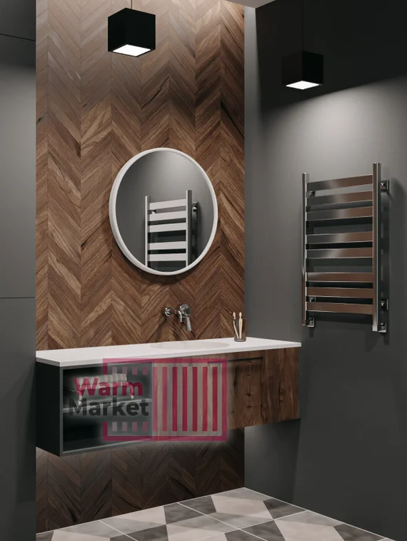 Axxinot V 50 - водяной дизайн полотенцесушитель с квадратным и прямоугольным профилем из нержавеющей стали