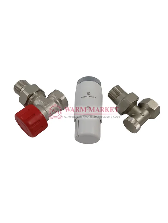 Комплект угловой Standard Mini DN15 GZ1/2 x GW1/2 с головкой Мини M30x1,5 Никель