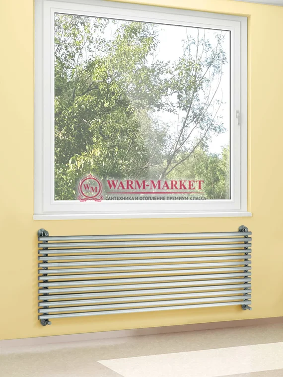 Garda 1400х400 – горизонтальный широкий дизайнерский полотенцесушитель цвет хром