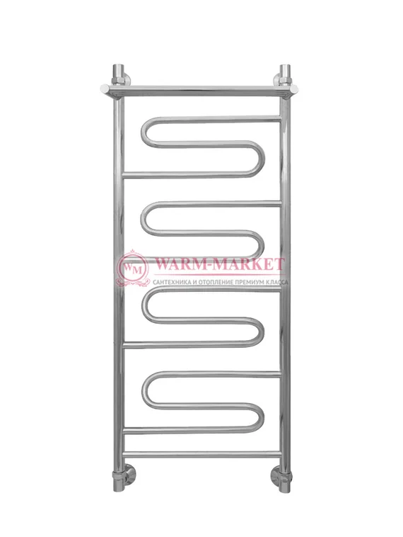 Virazh-2 - водяной дизайн-полотенцесушитель с полкой из нержавеющей стали