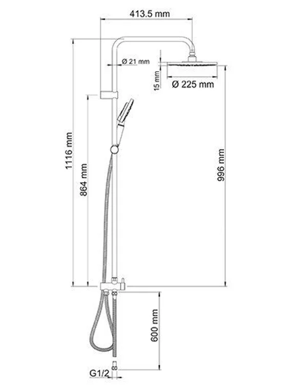 Душевой комплект черный A039-Bl