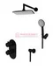 Встраиваемый комплект для душа с верхней душевой насадкой и лейкой черный А16031-Bl Thermo
