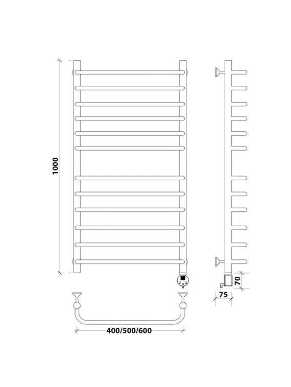 Электрический полотенцесушитель Secado Мерида 4 из нержавеющей стали