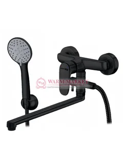 Смеситель для ванны с длинным изливом черный Vils 5602L-Bl