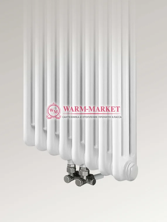 Вертикальный трубчатый радиатор, двухтрубный с нижним центральным подключением