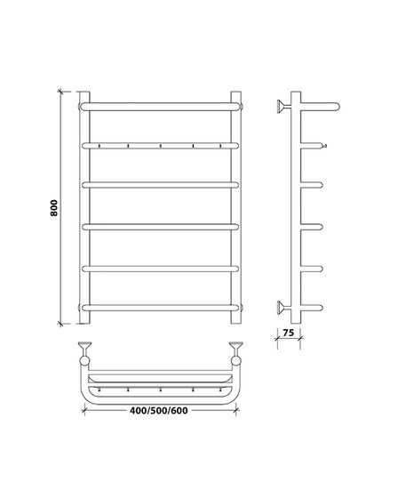 Водяной полотенцесушитель Secado Мерида 1 КСП из нержавеющей стали