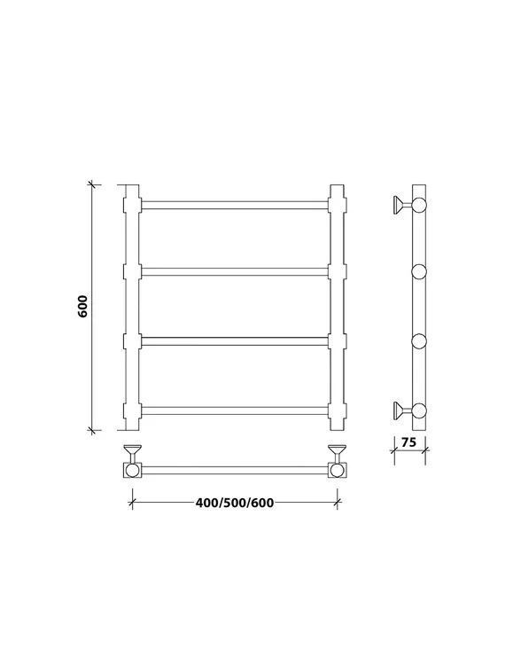 Водяной полотенцесушитель Secado Флоренция 2 из нержавеющей стали