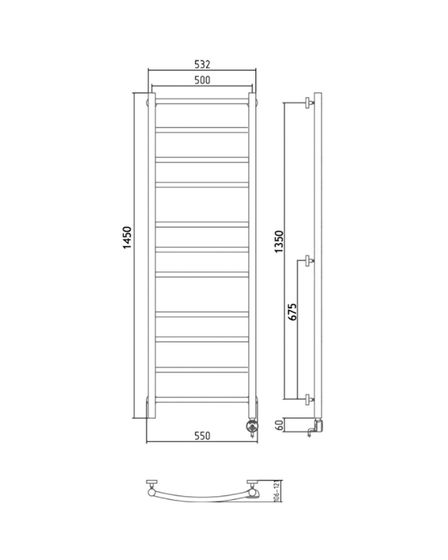 Galant 3 (прямой) - водяной полотенцесушитель из нержавеющей стали