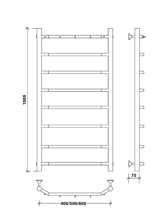 Водяной полотенцесушитель Secado Агата 1 К из нержавеющей стали