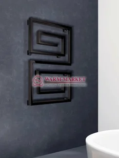 Garmonia l Black- дизайнерский черный полотенцесушитель из квадратного профиля