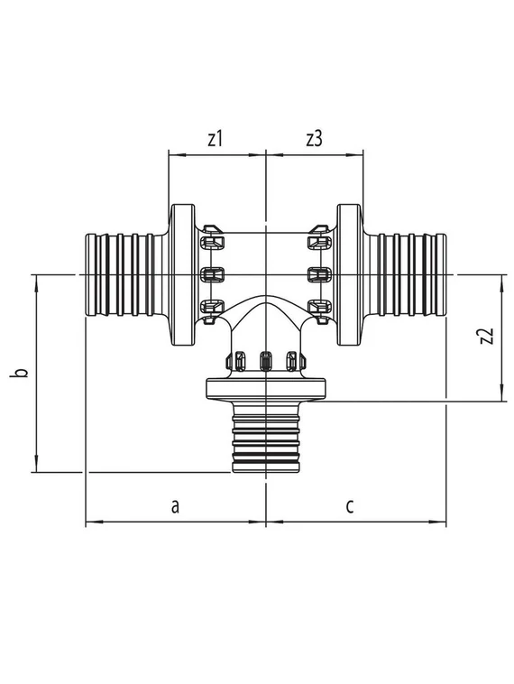 Тройник REHAU с уменьшенным боковым проходом 20-16-20 PX