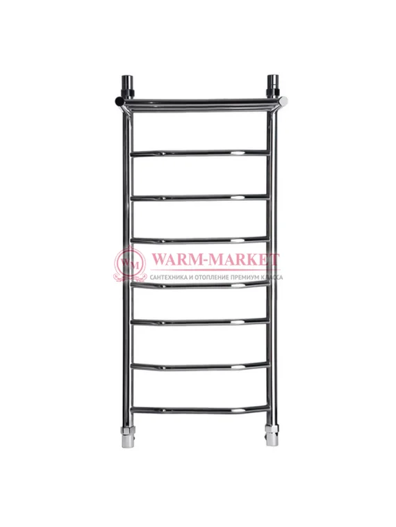 Galant 6 (трапеция) - водяной полотенцесушитель с полкой из нержавеющей стали