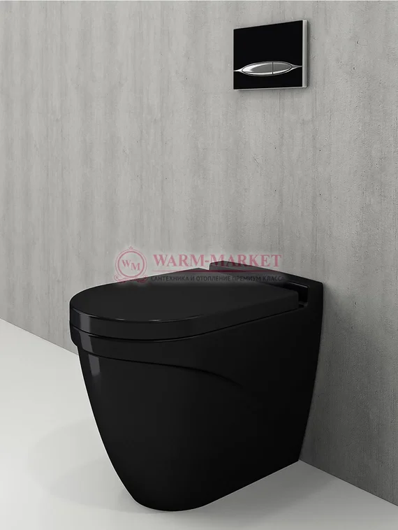 Унитаз приставной Bocchi Taormina Arch черный глянцевый