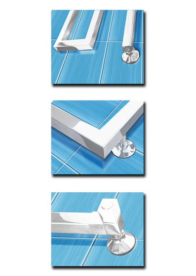 Ultra -дизайн полотенцесушитель с боковым подключением из квадратного профиля