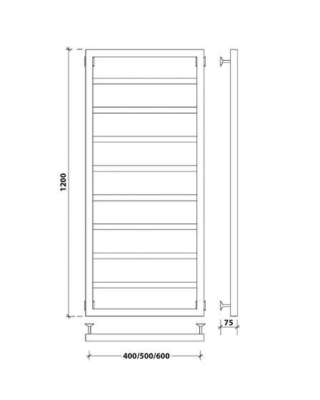 Электрический полотенцесушитель Secado Парма из нержавеющей стали, черный
