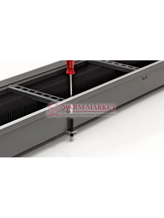 Внутрипольный конвектор Katherm NK глубиной 200 мм с рулонной решеткой