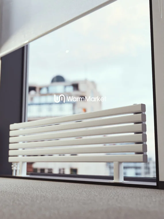 Bareng Tipe ZN 1000 - напольный трубчатый радиатор шириной 1000 мм, нижнее левое подключение