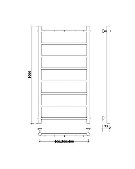 Водяной полотенцесушитель Secado Триада 1 К из нержавеющей стали