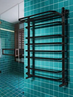 Magia P Black - черный полотенцесушитель с греющей полкой